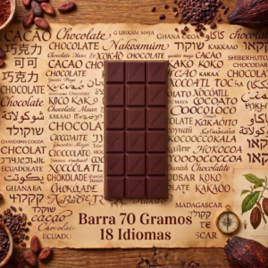 Barra 70 Gramos Grabado Chocolate 18 Idiomas