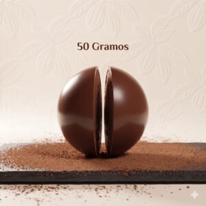 Moldes para Chocolate de Policarbonato Media Esfera Choco bomba ( 5.5 Cm ) 50g Cavidades: 8 Material: Policarbonato Grado Alimenticio Peso: 50 g Diámetro: 5.5 mm