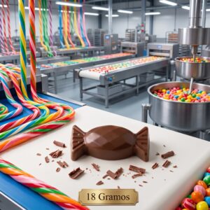 Moldes para Chocolate de Policarbonato Caramelo 18g Cavidades: 8 Material: Policarbonato Grado Alimenticio Peso: 18 g Ancho: 25 mm Largo: 57 mm Alto: 18 mm